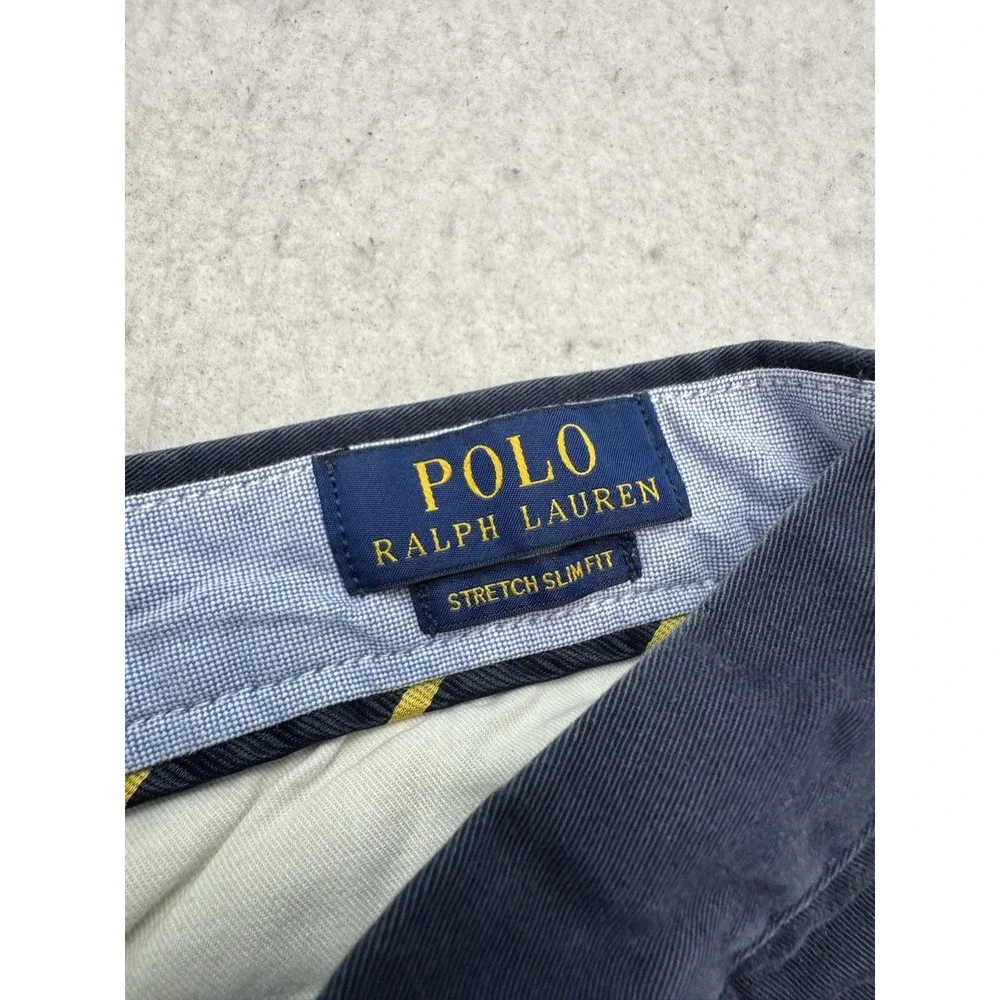 Polo Ralph Lauren Pants Mens 32x32 Blue Polo Chino Stretch Slim Straight Leg